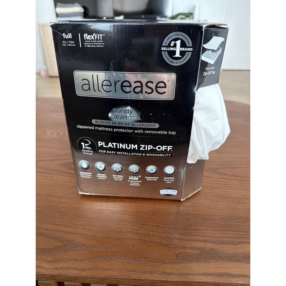 Allerease Full Platinum Plush Waterproof Allergen Bedbug Barrier Protector 14" - Picture 8 of 9